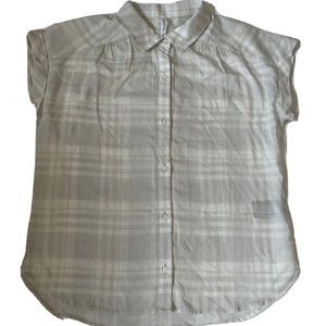 Kuhl Womens Eden Short Sleeve Gray Button Down Tencel Casual Hiking Shirt Small